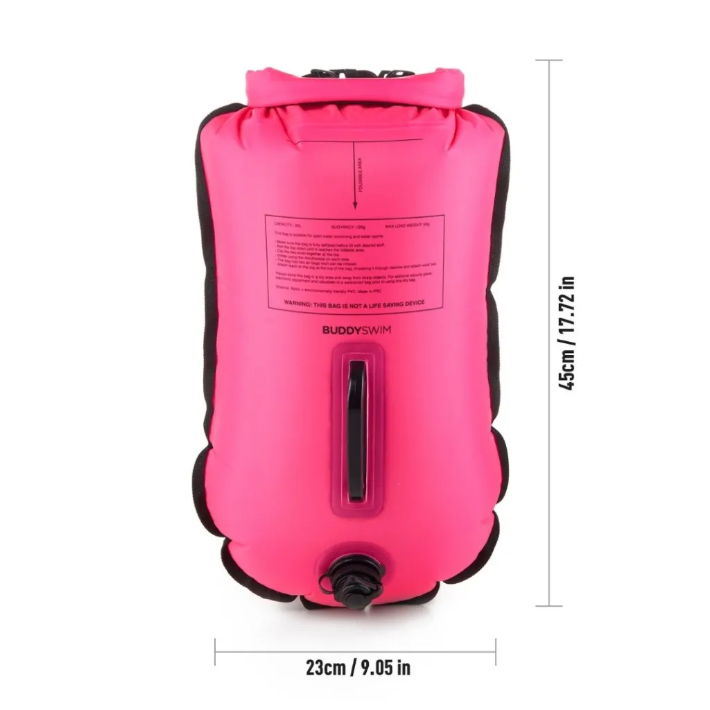 3_BL-13 Boya de Seguridad Impermeable con gorra de silicona 20L BuddySwim para Natación y Almacenamiento con gorra silicona Rosa (1).webp