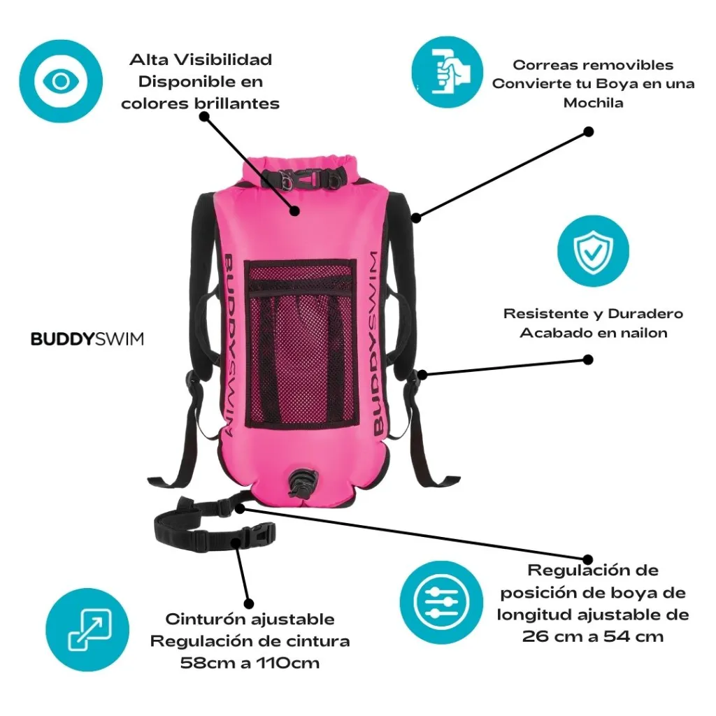 3_BL-23 Mochila Boya Impermeable 28L BuddySwim para Natación, Desmontable y Multifuncional Rosa (1).webp