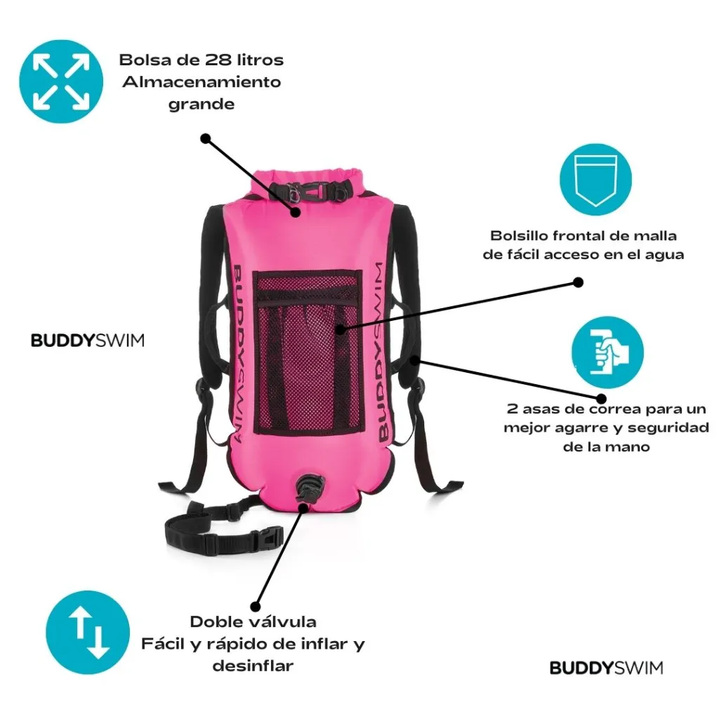 4_BL-23 Mochila Boya Impermeable 28L BuddySwim para Natación, Desmontable y Multifuncional Rosa (1).webp