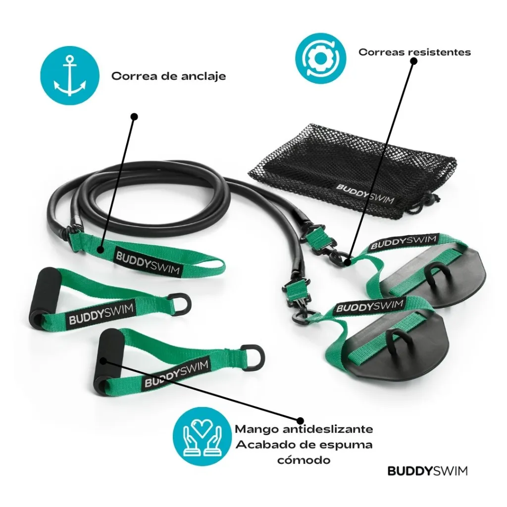 3_BL-02 Ligas de Resistencia BuddySwim para Entrenamiento de Natación y Fuerza en Alberca (2).webp