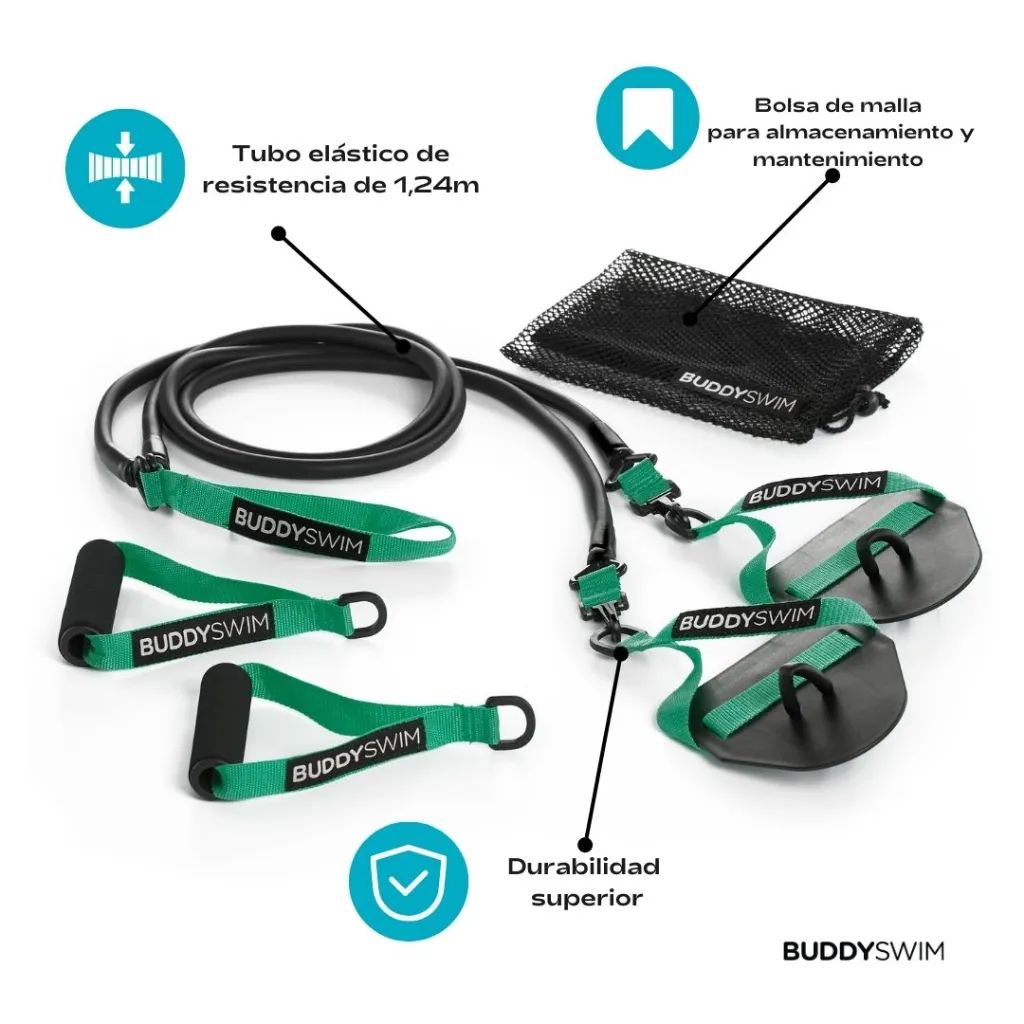 2_BL-02 Ligas de Resistencia BuddySwim para Entrenamiento de Natación y Fuerza en Alberca light.webp